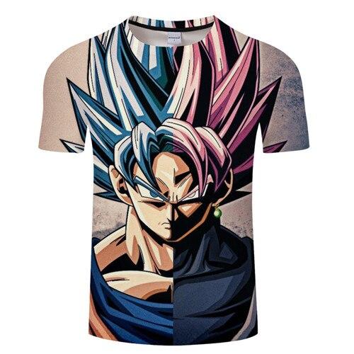 T-Shirt Dragon Ball Super Goku Blue vs Goku Rosé