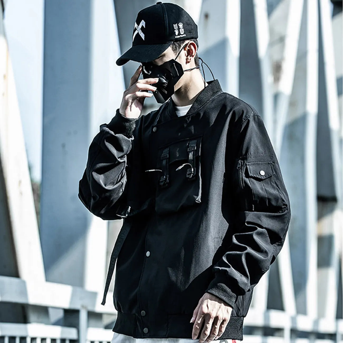 Veste Techwear Bomber Tactique Black S - Main Image