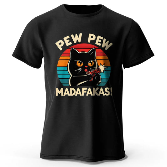 T-Shirt Cat Pew Pew