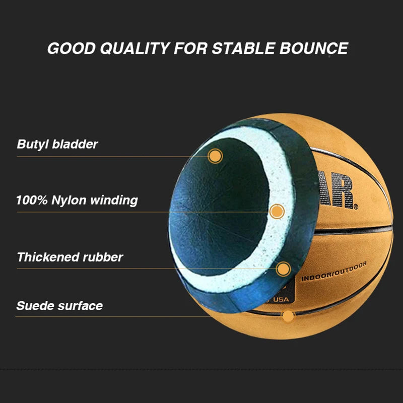 Ballon de basket standard 5/6/7, antidérapant et résistant à l'usure, en daim microfibre, sans logo, convient pour l'entraînement et la compétition, convient comme signature, cadeau, bord bleu noir, n° 7 Ballon de basket standard 5/6/7, antidérapant et résistant à l'usure, en daim microfibre, sans logo, convient pour l'entraînement et la compétition, convient comme signature, cadeau, bord bleu noir, n° 7