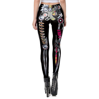 VIP FASHION 2020 New Adult 3D Steampunk Skeleton Leggins Adventure Halloween Party Printed Women Leggings - iONiQ SHOP