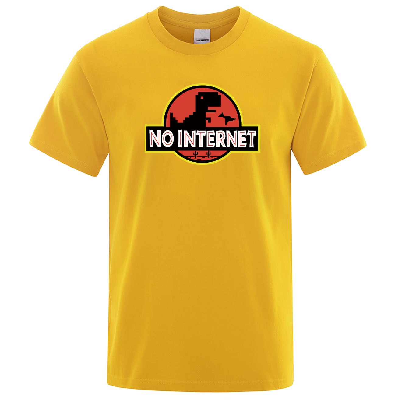 T-Shirt No Internet jaune