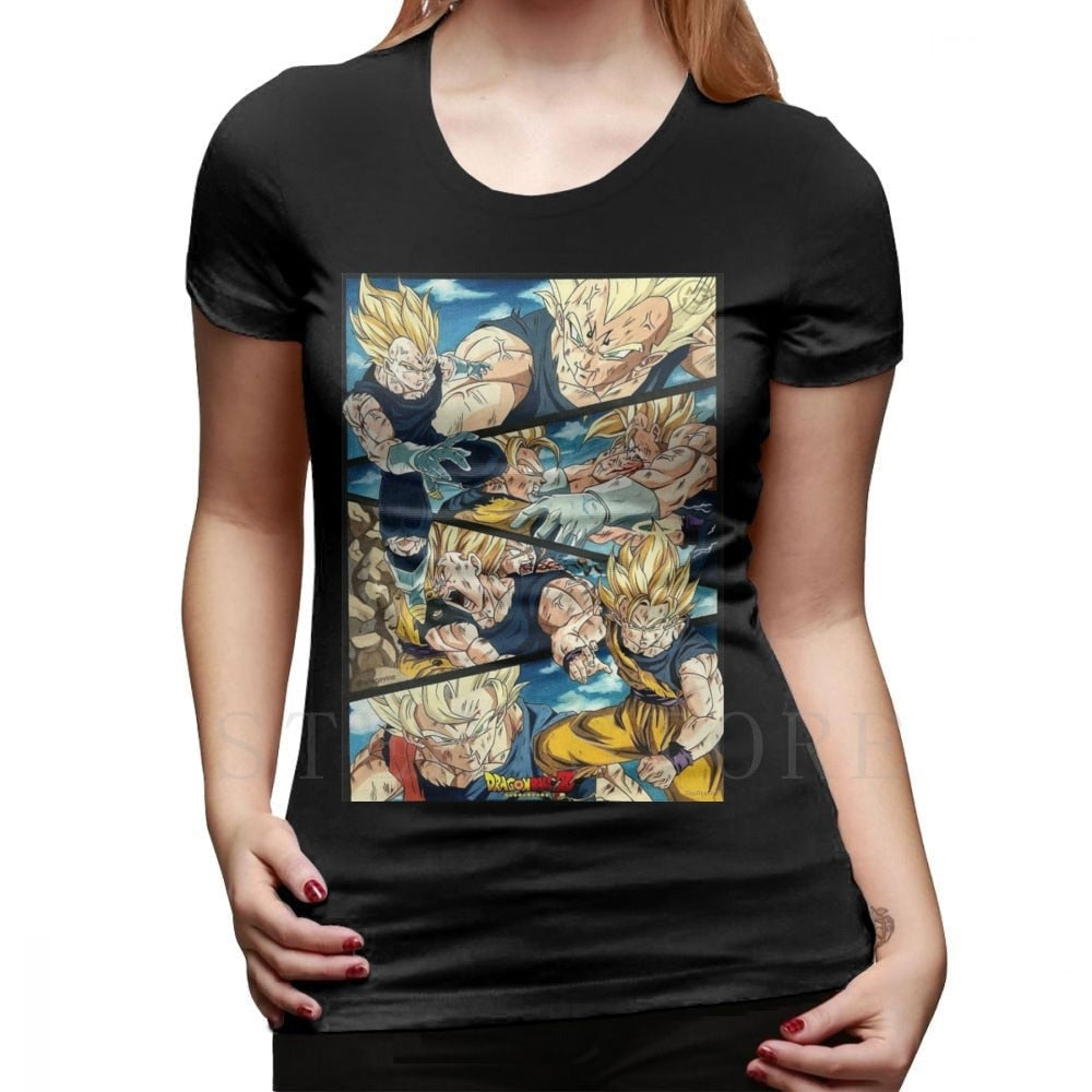 T-Shirt DBZ Goku et Vegeta femme noir