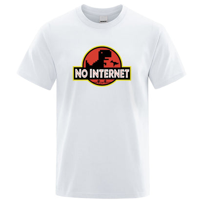 T-Shirt No Internet blanc