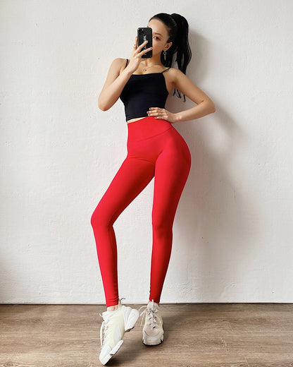 legging femme sport rouge