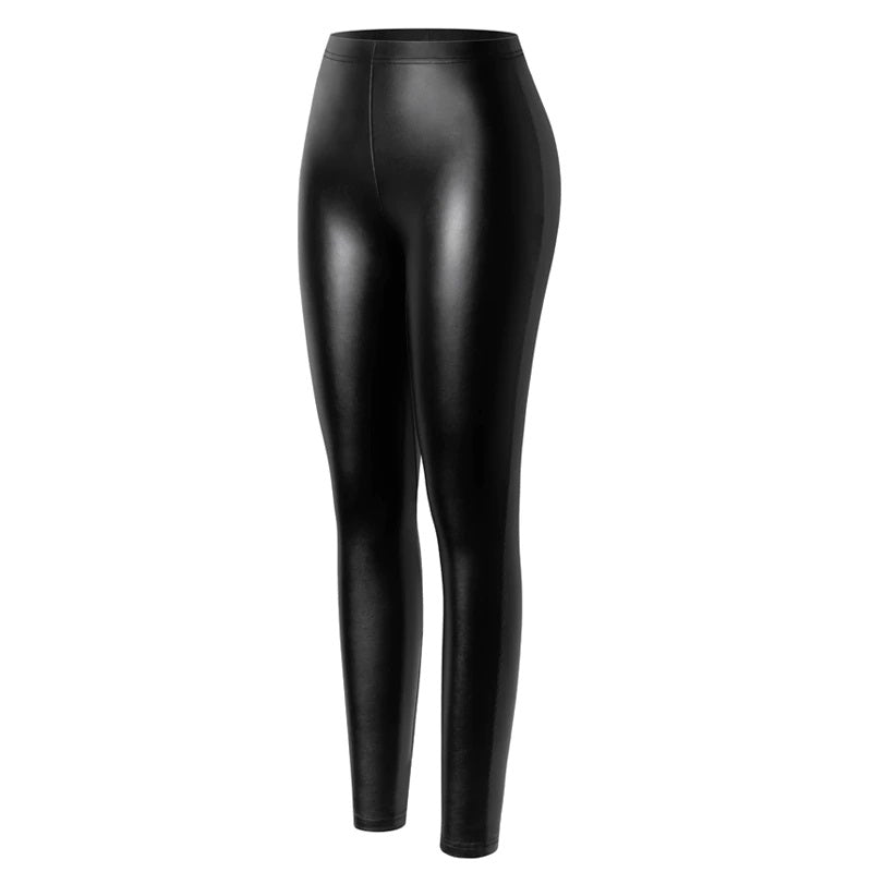 Faux Leather Draining Leggings