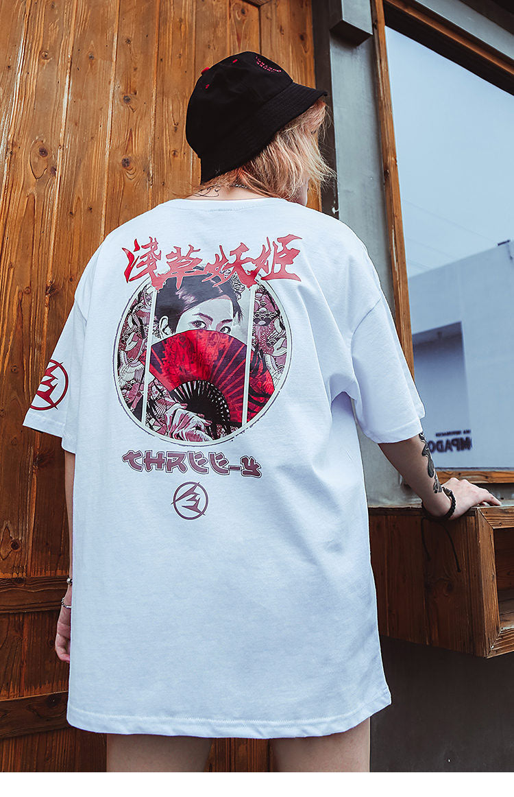 Street Wear T-Shirt Geisha | Japan Urban Wear - iONiQ SHOP