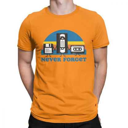 T-shirt Never Forget Leisure Flop Cassette Diskette Technologie K7 - iONiQ SHOP