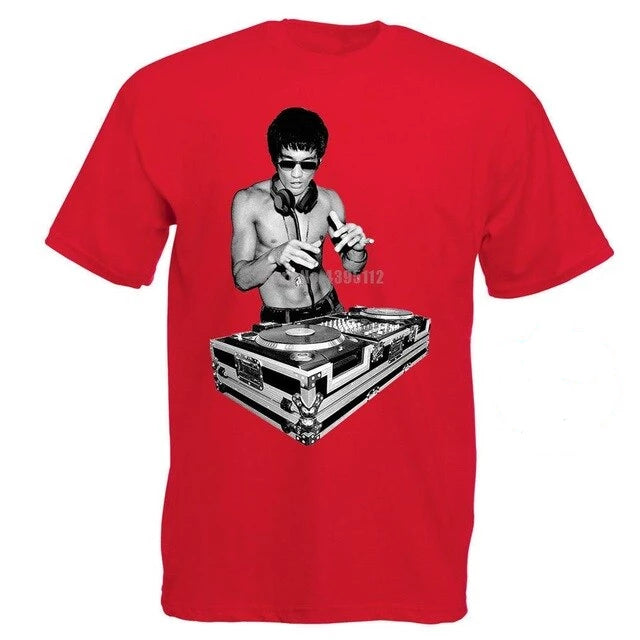 T-Shirt DJ Bruce Lee rouge