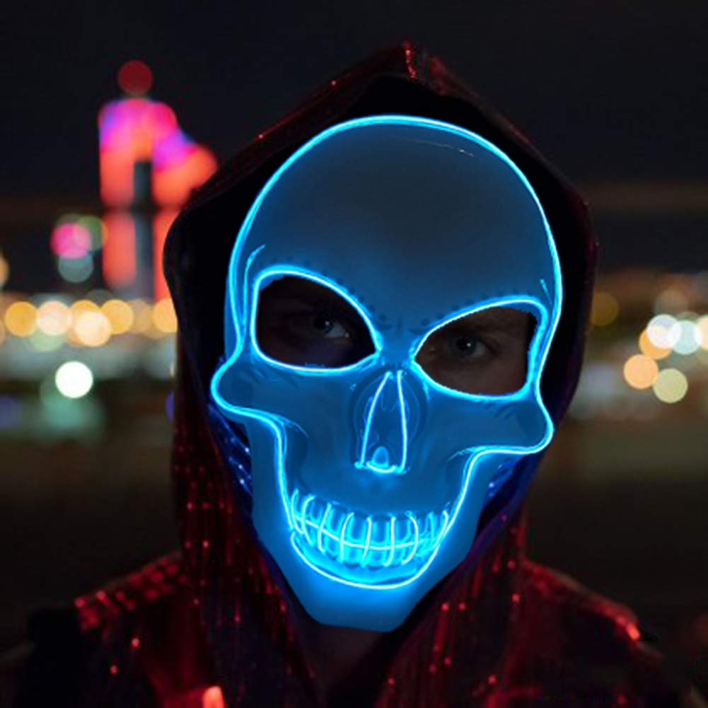 Masque LED Halloween bleu
