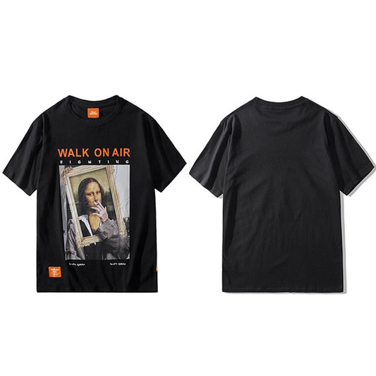 Street Wear T-Shirt Smoking Mona Lisa | Japan Urban Wear - iONiQ SHOP