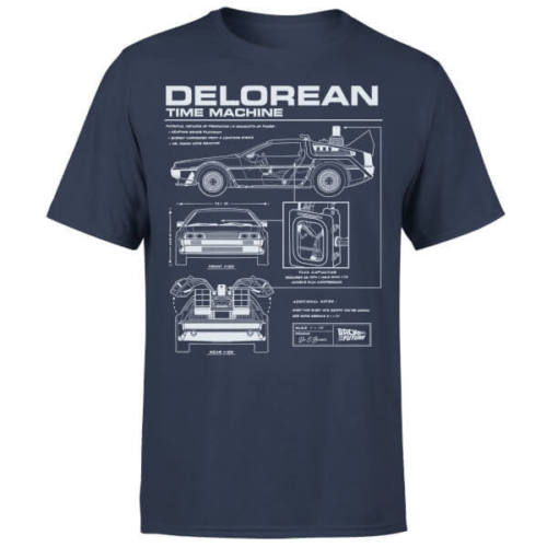 T-Shirt Retour vers le Futur DeLorean Schematic - iONiQ SHOP