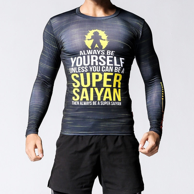 T-Shirt Compression Dragon Ball Z Musculation Super Saiyan Fitness - iONiQ SHOP