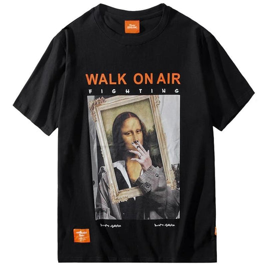 Street Wear T-Shirt Smoking Mona Lisa | Japan Urban Wear