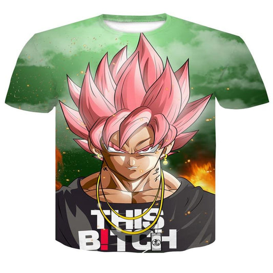 T-Shirt Dragon Ball Super Goku Black SSJ Rose